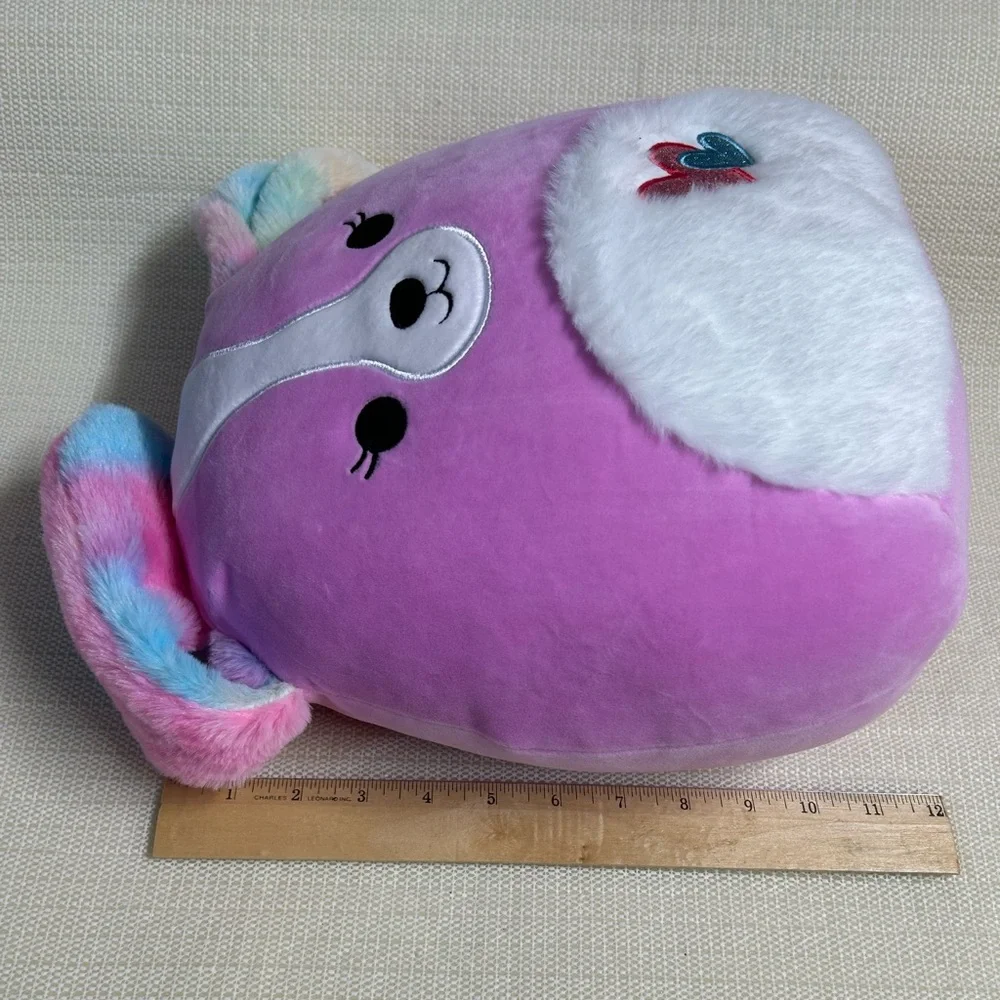 Squishmallows Pink and Multicolor Dog Plush